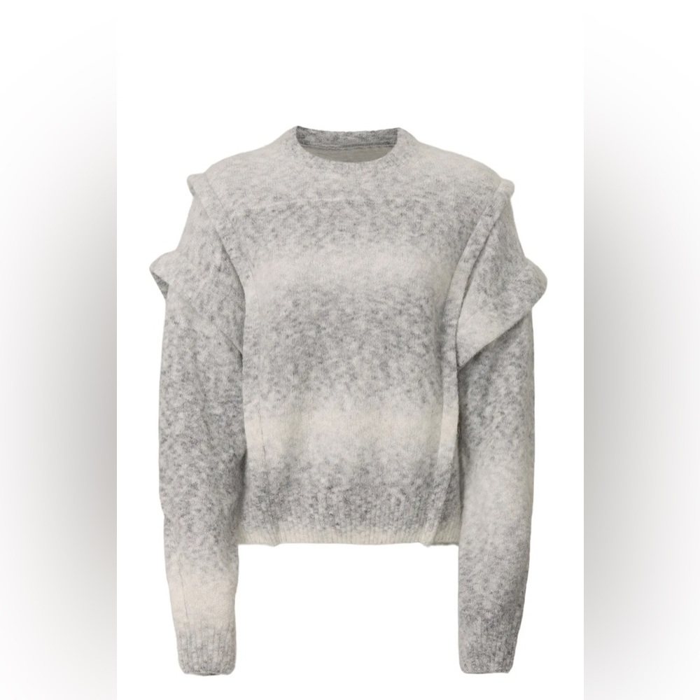 NWT IRO Valya Gray Wool Blend Knit Relaxed Sweater Size L Ret $290